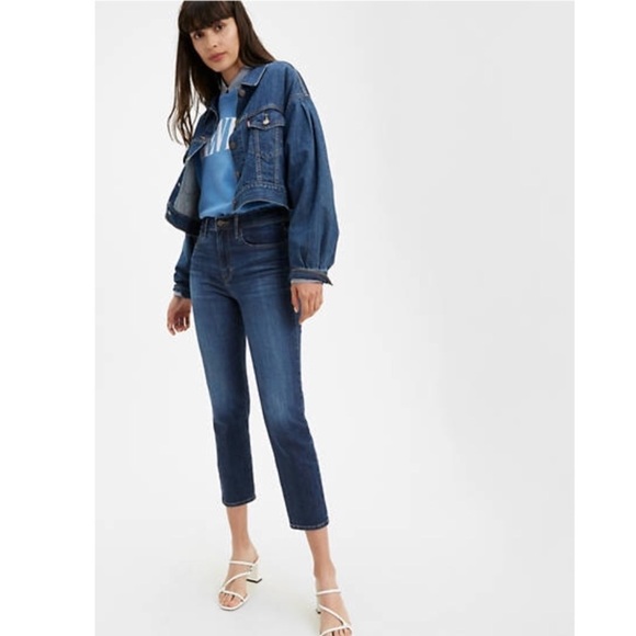 NWT Levi’s 724 High Rise Straight Crop in‎ Blue Story Size 24 - Picture 1 of 12